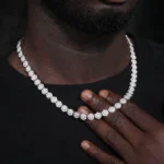 Luxury Iced Out Hexagon Tennis Chain – Premium Moissanite Diamond Necklace for Men