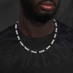 Luxury Black & White Tennis Chain – Premium Moissanite Diamond Necklace for Men