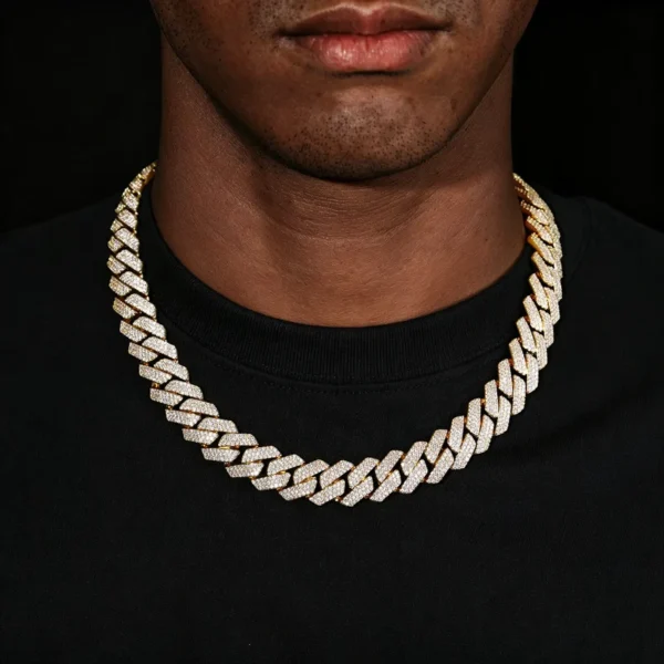 Luxury Iced Out Cuban Link Chain – Premium Moissanite Diamond Hip Hop Necklace for Men