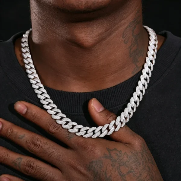 Luxury Wide Miami Cuban Link Chain – Premium Moissanite Diamond Necklace for Men